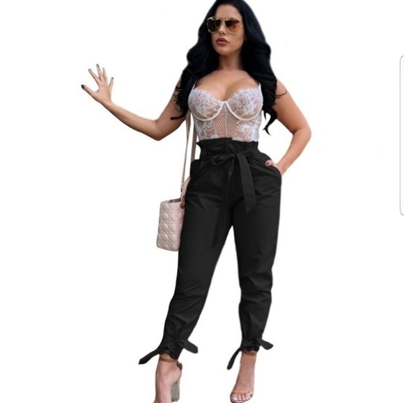 Black bow tie pants - Picture 3 of 3